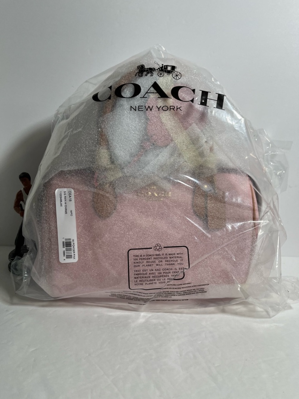 Sold ❌Coach Powder Pink Rowan Medium Satchel Bag In Signature With Charms NWT - Picture 4 of 10